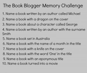 Book Bloggers Memory Tag ----
