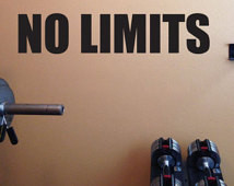 corporate wellness motivation, home gym wall decal, NO LIMITS ...