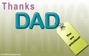 Send this fun thank you e card to your father.