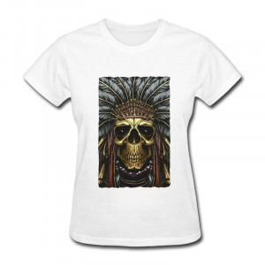 Solid-T-Shirt-Womens-Skull-Indian-Zombie-Custom-Love-Quotes-T-Shirts ...