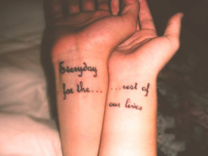 couple, everyday, lives, love, tattoo, wrist