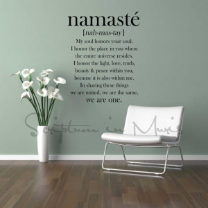 Namaste Definition Quote Vinyl Decal