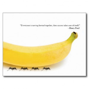 Teamwork Quote - Funny Banana & Ants Postcard