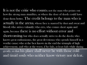 It’s Not The Critic Who Counts…