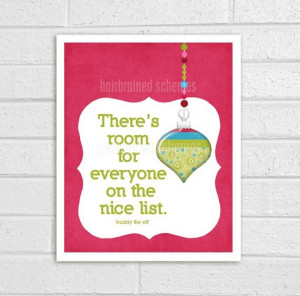 Buddy the Elf Christmas Print - The Nice List Movie Quote - Decor pink ...