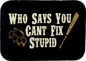 ... Sayings & One Liners You Can't Fix Stupid Leather Patch, Funny Patches
