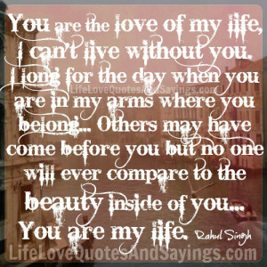 You Are The Love Of My Life..
