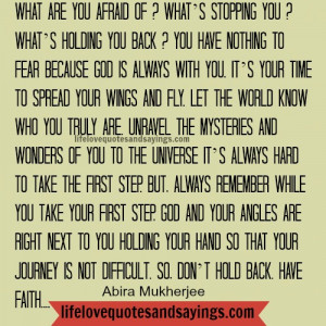 what are you afraid of what s stopping you what s holding you back you ...