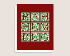 Printable Christmas Card Bah Humbug Instant by AllTheBestQuotes, $4.00