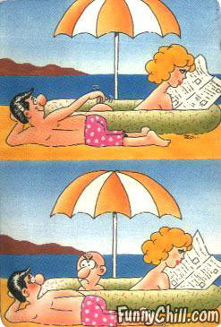 On the beach cartoon