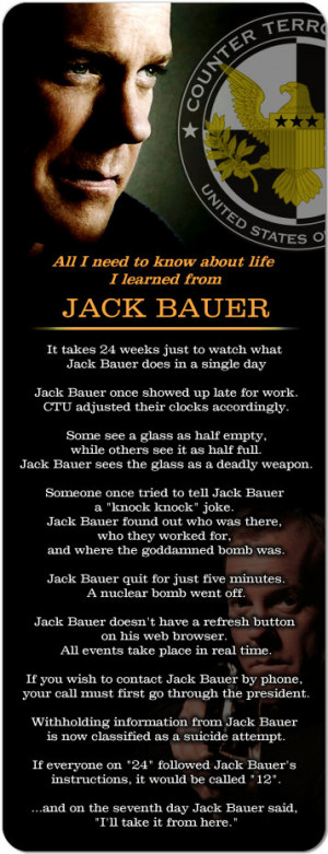 Jack Bauer 24 Keifer Sutherland 'life' Huge 10