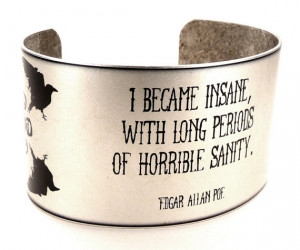 Edgar Allan Poe Quote Cuff, literary jewellery, Poe Quotes