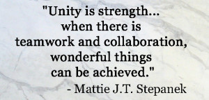 Unity is strength.. when there is teamwork and collaboration ...