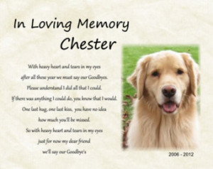 Memorial Photo and poem to remember Dog Memorial Cat memorial Pet loss