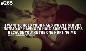 want to hold your hand when i'm hurt instead of having to hold ...