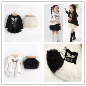 Hu sunshine wholesale new 2015 spring Fashion Cute Bunny Girls