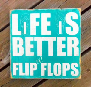 Typography Wall Art- Life Is Better In Flip Flops Wood Sign ... from ...