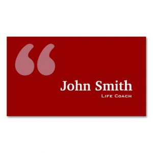Simple Red Quotes Life Coach Business Card. I love this design! It is ...