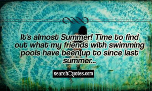 It's almost Summer! Time to find out what my friends with swimming ...