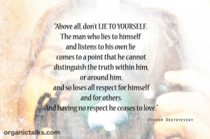 dostoyevsky quote on lying, lying to yourself