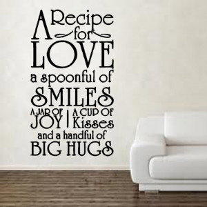 Recipe For Love Quote Vinyl Wall Art