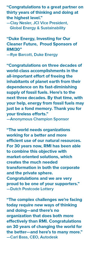 RMI30 Sponsor Quotes