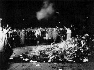 Nazis burning books in 1933. Some of the authors in the flames: Albert ...