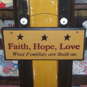 Sign,Faith Hope Love,Faith Hope Love Sign,Primitive Wooden Sign ...