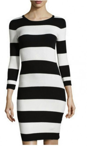 Striped black and white H & M dress