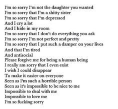 sorry for everything More