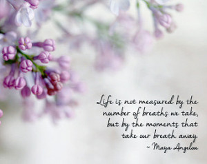 Purple Lilac Photograph Inspiratio nal Quote Maya Angelou quote