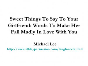sweet things say your girlfriend