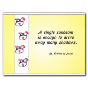 Volunteer Appreciation Dog Face and Sunbeam Quote Postcard