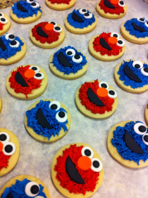 Elmo and Cookie Monster Cookies