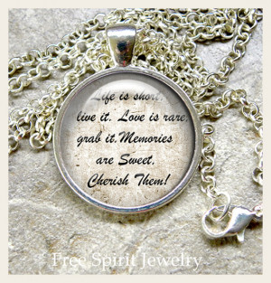 Inspirational Quote Necklace Glass Dome Pendant Silver or Bronze ...