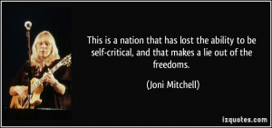 This is a nation that has lost the ability to be self-critical, and ...