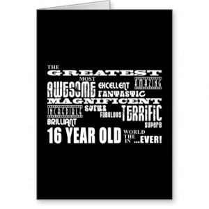 Cool Fun 16th Birthday Party Greatest 16 Year Old Stationery Note Card