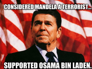 Ronald Reagan considered Mandela a terrorist. On the White House lawn ...