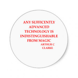 arthur c clarke quote classic round sticker