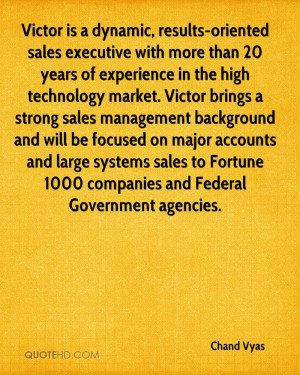Victor is a dynamic, results-oriented sales executive with more than ...