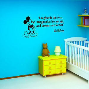 ... -MOUSE-Laughter-is-timeless-Walt-Disney-VINYL-WALL-ART-STICKER-QUOTE