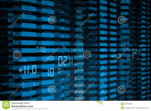 Display of Stock market quotes on abstract background.