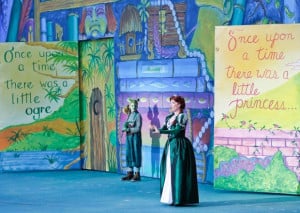 Princess Fiona and Young Shrek on stage at Muny