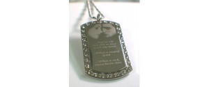 Crystals Surround * Any Quotes Dog Tag Necklace