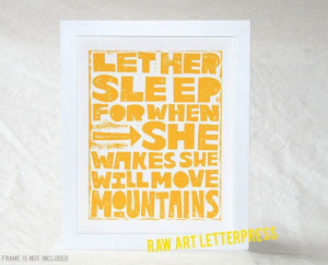 LET HER SLEEP or Let Him SleepNursery Art Print Napoleon Quote Let Him ...