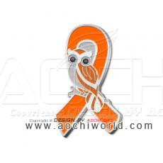 Leukemia Awareness Owl Orange Ribbon Lapel Pins