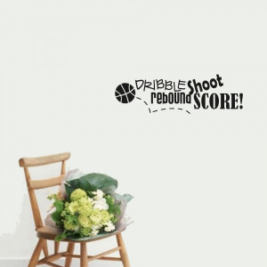 Basketball Dribble Shoot wall art decals quote house decoration living ...