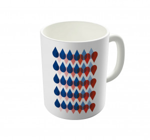 Drop Down Printed Ceramic Coffee Mug with Quotes