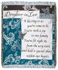 Daughter In Law Inspirational Tapestry Throw More