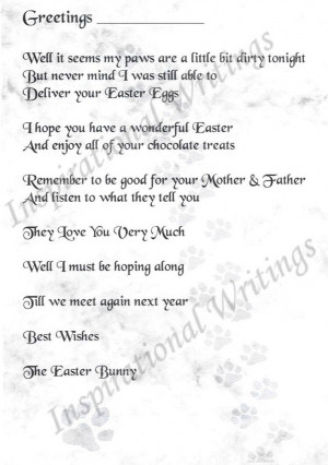 Cute Note from the Easter Bunny